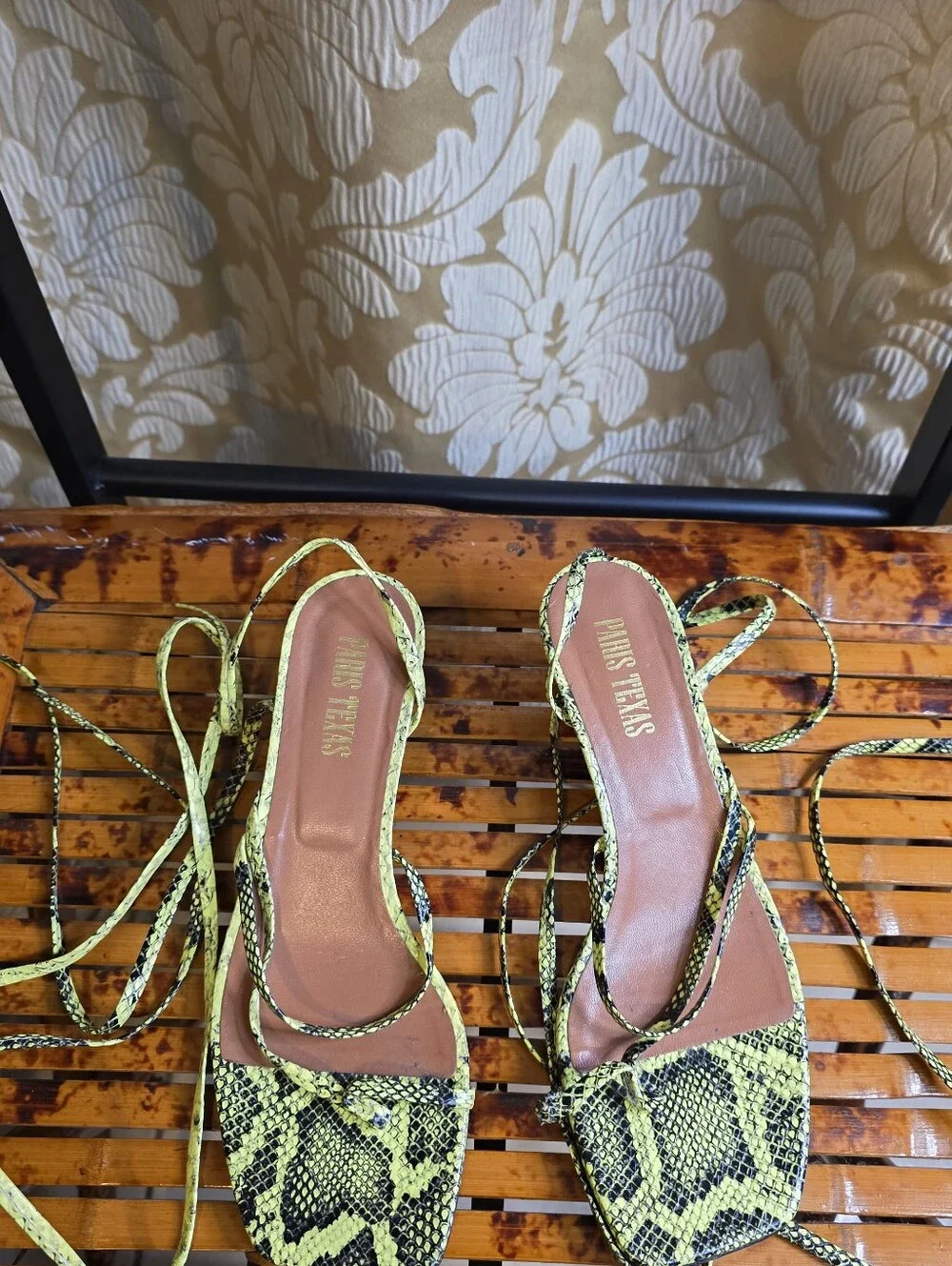 Paris Texas Paris Women Open Toes Sandals Sz 7.5 Snake Skin